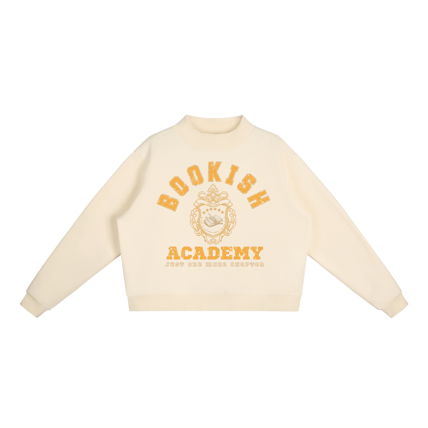 Bookish Academy Mock-Neck Crew Sweatshirt