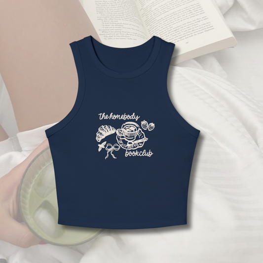 The Homebody Bookclub Racerback Cropped Tank