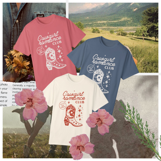 Cowgirl Romance Club Tee - Comfort Colors