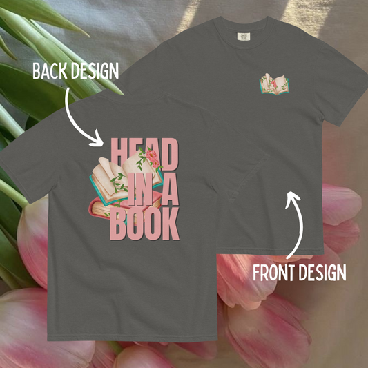 Head In a Book Comfort Colors Tee in Grey