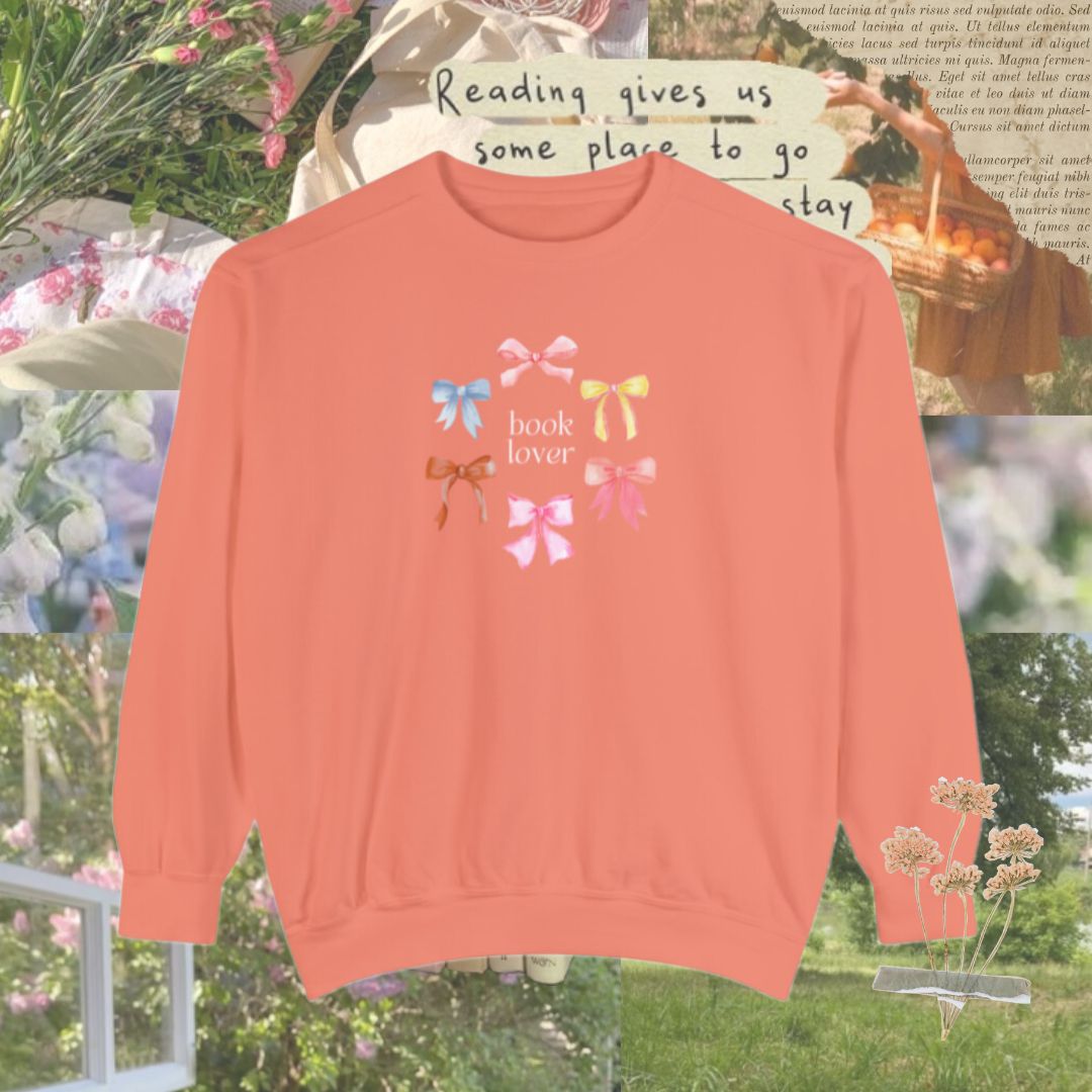 Bows Book Lover Crew - Comfort Colors Premium Sweatshirt