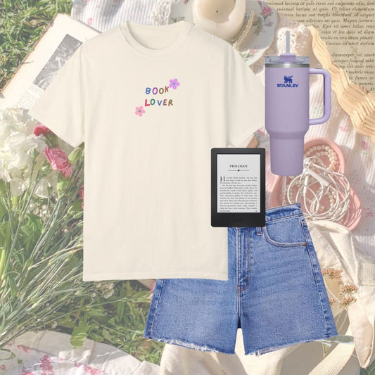 Book Lover - Rainbow Letter - Comfort Color Tee