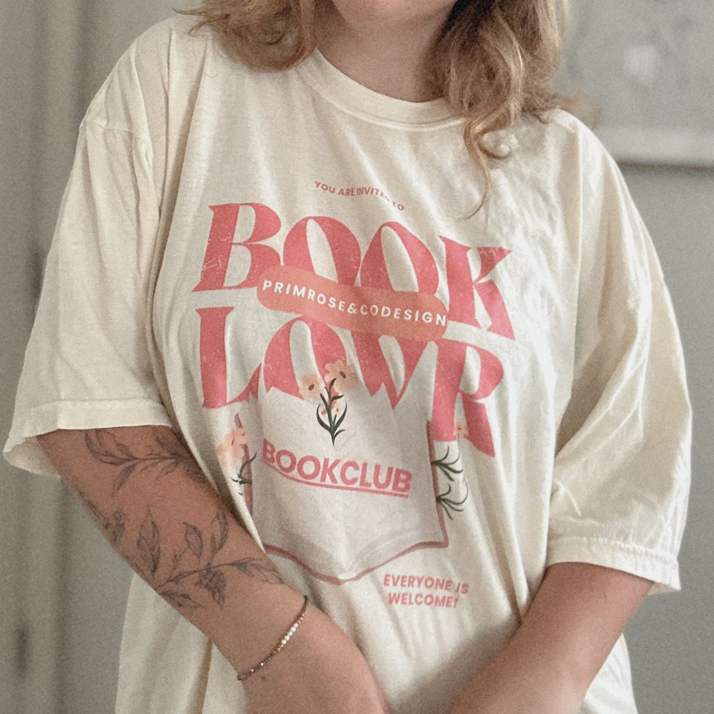 Primrose Bookclub Comfort Colors Tee in Ivory