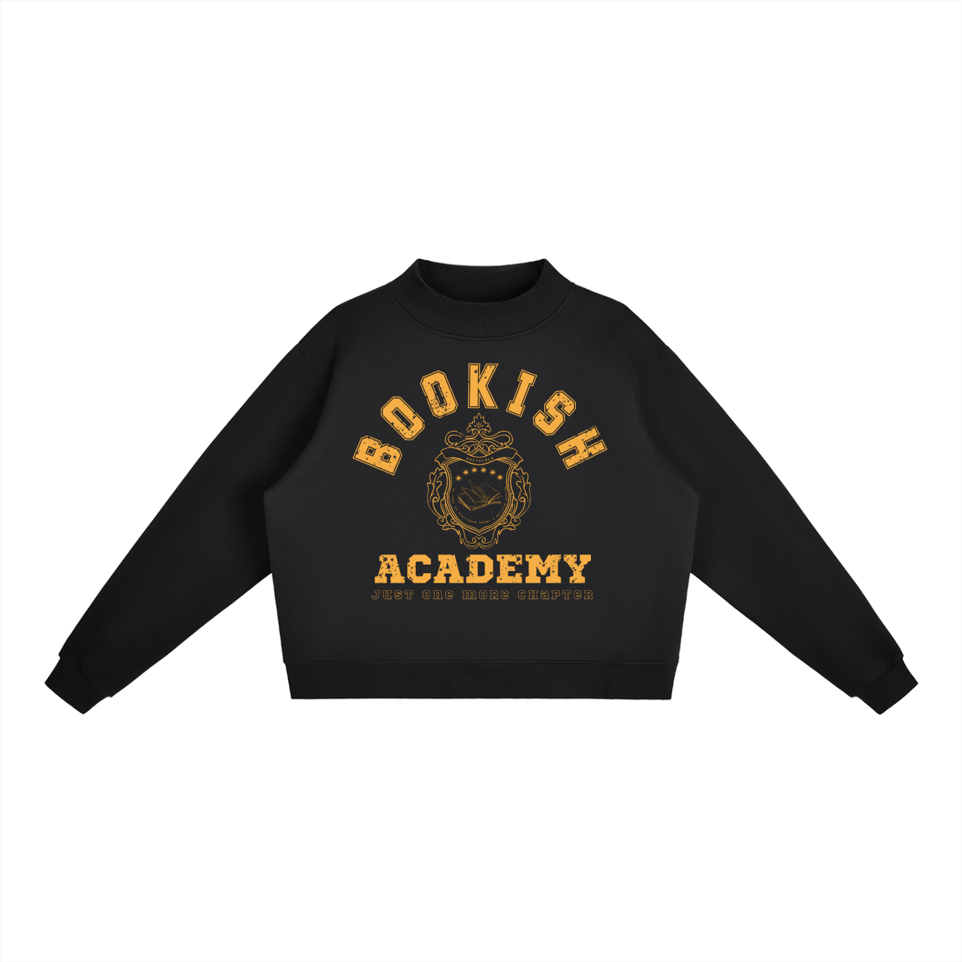 Bookish Academy Mock-Neck Crew Sweatshirt