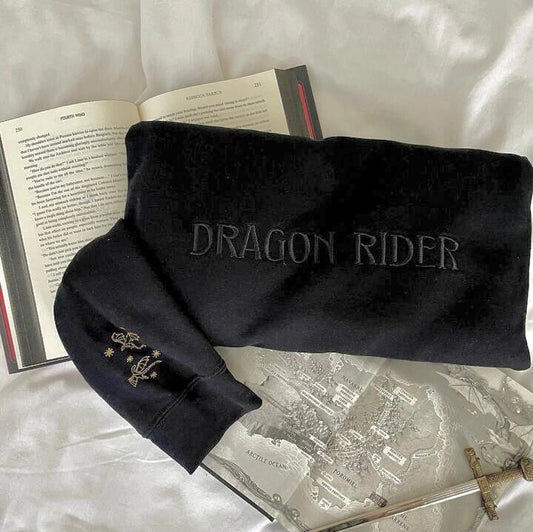 Dragon Rider | Monochromatic Embroidered Crew