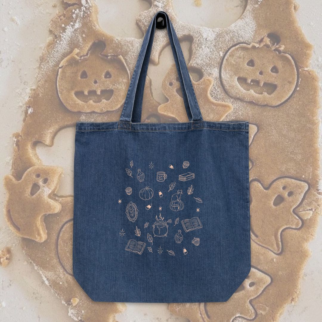 Spooky Patch Denim Tote